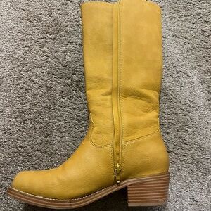 Frye Yellow Leather Heeled Boots